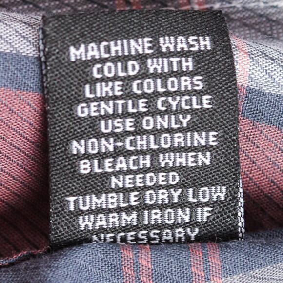 BKE Western Shirt Mens XL Tailored Fit Red Gray Plaid Contrast Stitch Pearl Snap - Picture 7 of 11